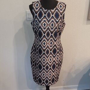 Geometric Patterned Sleeveless Dress